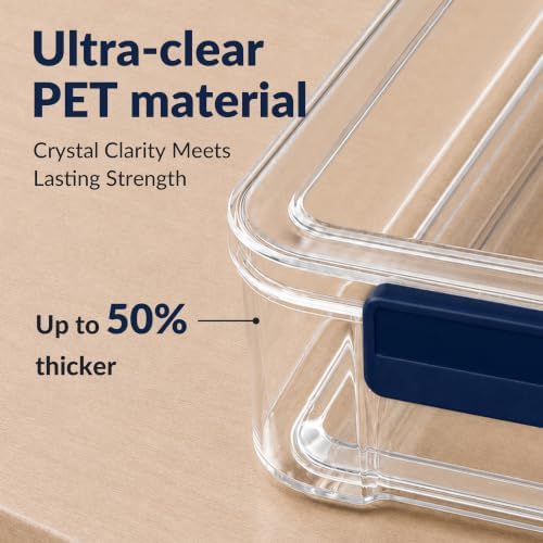 catoomuu 2-pack 9x13 clear plastic project case stackable, close-up detail