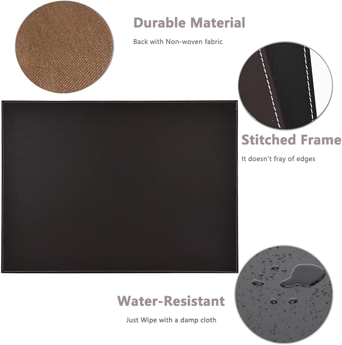 KINGFOM Desk Pad & Mat 24" x 18" Protector Large Mouse Pad PU Leather - Image 8