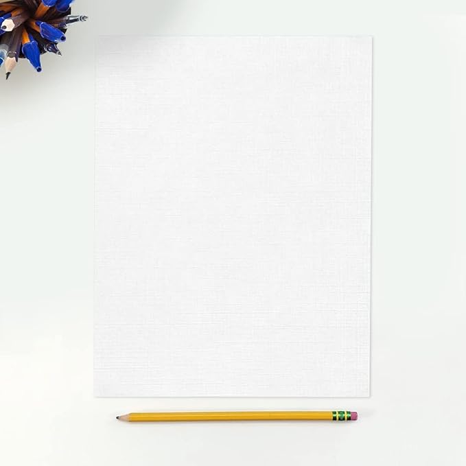 LUXPaper 8.5" x 11" Classic Linen Paper | Letter Size | Avon Brilliant White | - Image 3