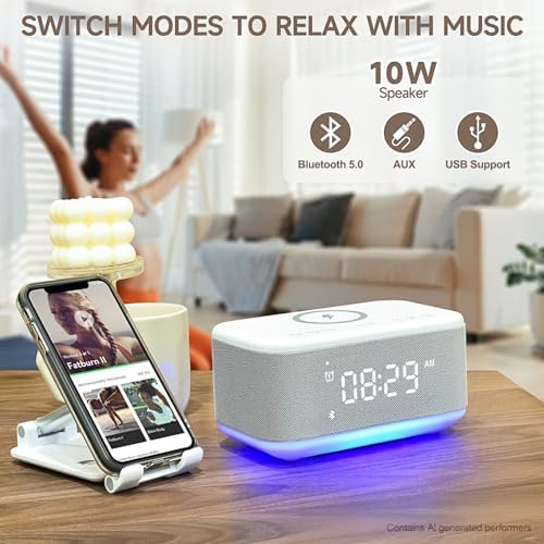 alarm clock speaker wireless charger, digital alarm clocks, package contents