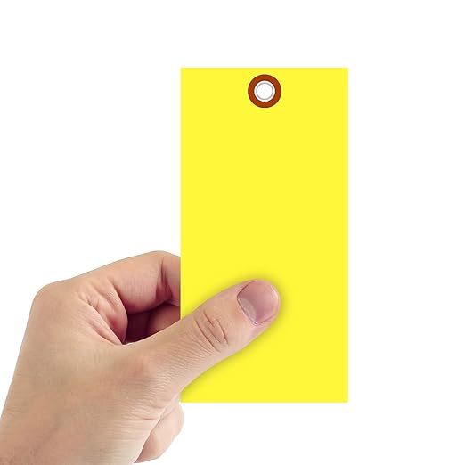 SmartSign 6.25 x 3.125 inch “Yellow” Blank Tyvek Shipping Tags - Image 2