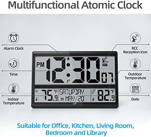 lff atomic clock 4.5" numbers, 15'' large display shown in use