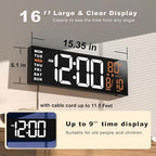 jall 16" large digital wall clock with remote shown in use