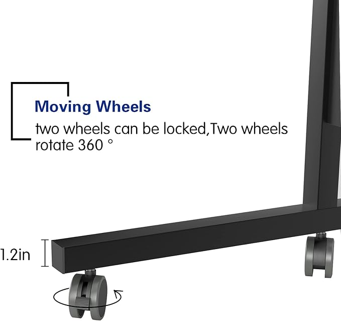 DlandHome Rolling Laptop Desk Stand Up Adjustable Mobile Laptop Desk, 23.6 - Image 7