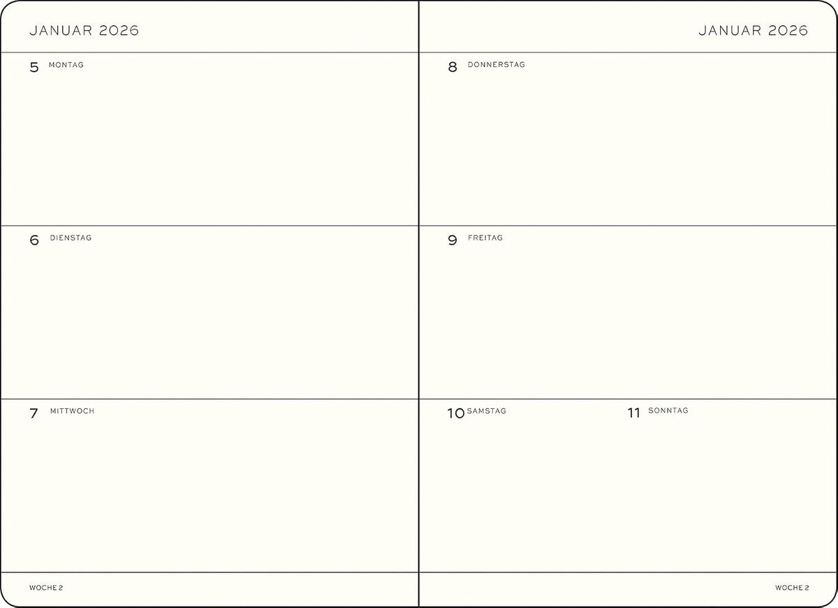 LEUCHTTURM1917 372562 Weekly Planner Medium (A5) 2026, 12 Months, Soft Cover,...