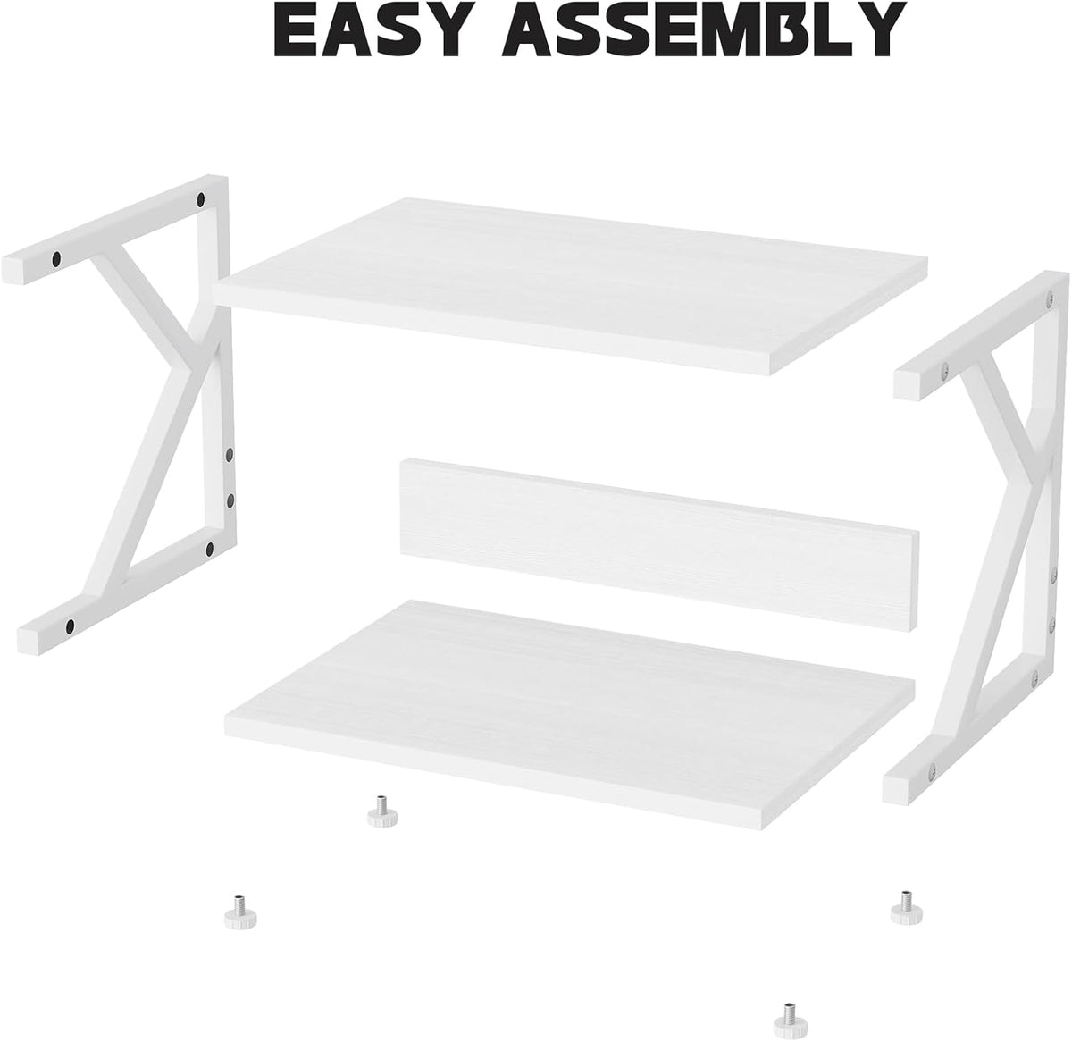 aboxoo Desktop Printer Stand with 2 Tier Wood Storage Shelves,Under Desk Prin...