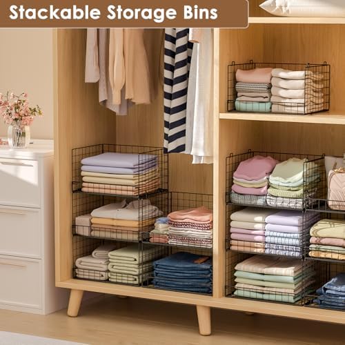 Yociyoga 3-Tier Stackable Closet Organizers and Storage Shelves, Foldable Clo...