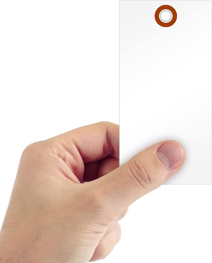 SmartSign 5.25 x 2.625 inch Blank White Shipping Tags - Image 2