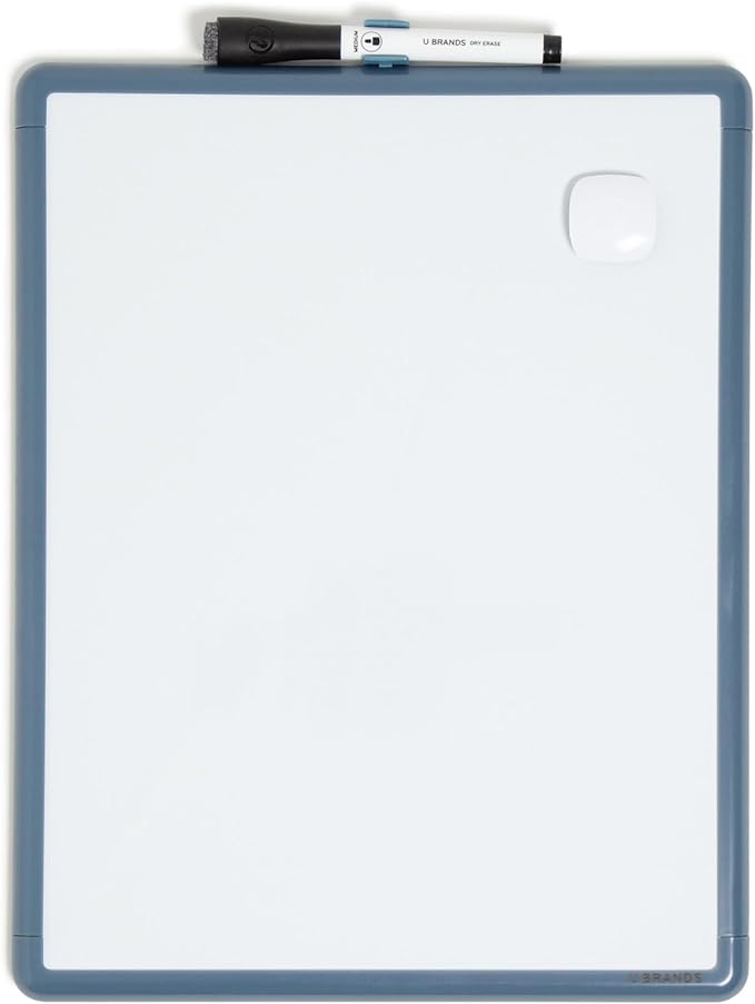 U Brands Contempo Magnetic Dry Erase Board White Board, Includes Magnet and by UBrands