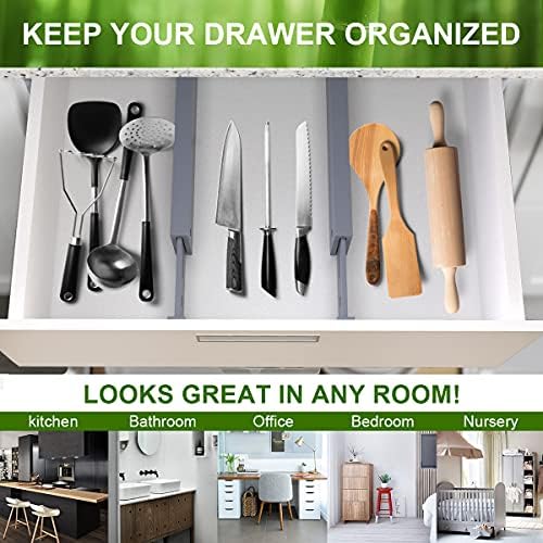 ANTOWIN Expandable Bamboo Drawer Dividers, Fits 17.6-21.6" Drawers