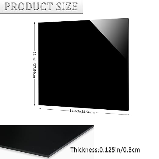2 Pieces Black Acrylic Sheet, 11 x 14 Inch 1/8 Inch Thick, Home Decor, Display - Image 2