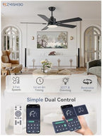 zmishibo 2 pack 52" ceiling fan with light shown in use