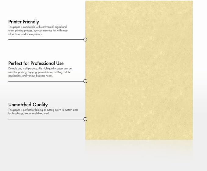 LUXPaper 8.5" x 11" Paper | Letter Size | Gold Parchment | 60lb. Text | 250 Qty - Image 8