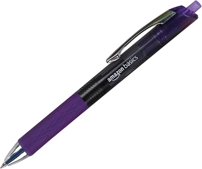 Amazon Basics Gel Pens Fine Point Smooth Writing Pens, Retractable, 12 Pack - Image 2