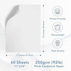 MOS White Cardstock Paper 11 x 14 Inch — Heavyweight Poster Board Card Stock - Image 2
