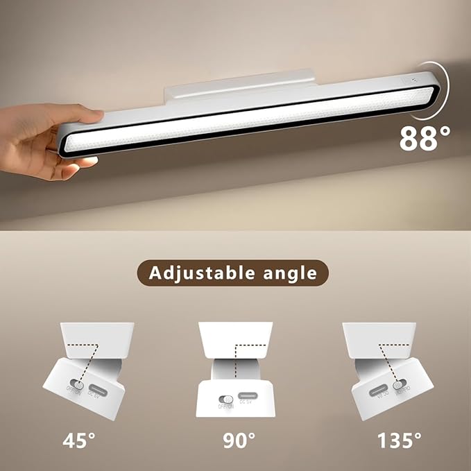 XmnSoly Desk Light Bar, 16.5in Magnetic Rechargeable LED, 6000K Color - Image 6