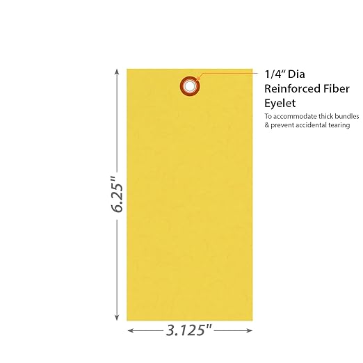 SmartSign 6.25 x 3.125 inch “Yellow” Blank Tyvek Shipping Tags - Image 4