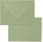 A7 Sage Green Envelopes 100 Pack, Goefun 5x7 V Flap Printable Envelopes by Goefun