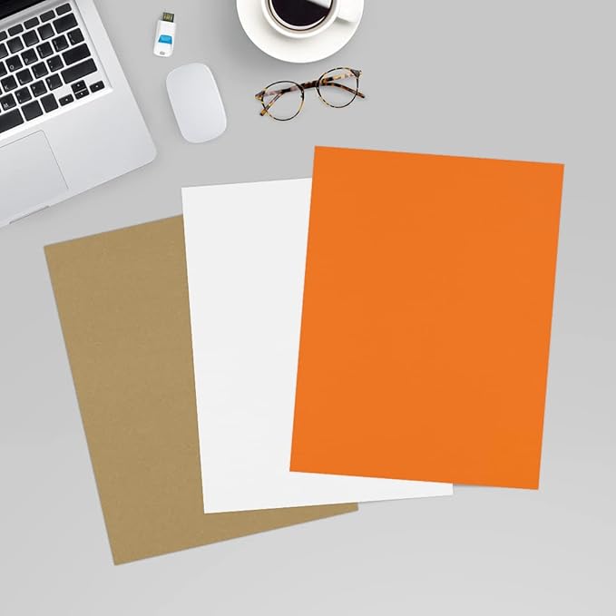 LUXPaper 8.5" x 11" Paper | Letter Size | Mandarin Orange | 80lb. Text | 50 Qty - Image 6