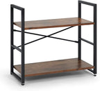 CAPHAUS 2 Tier Small Bookshelf, 24 Inch Width Free Standing Shelf, Bookcase - Image 9