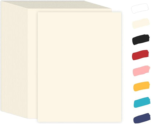 100 Sheets Cream Cardstock 8.5 x 11 Off White Card Stock, Goefun 65lb Ivory by Goefun