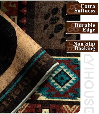 yihouse washable rustic cabin runner rug 2x6 hallway showing dimensions