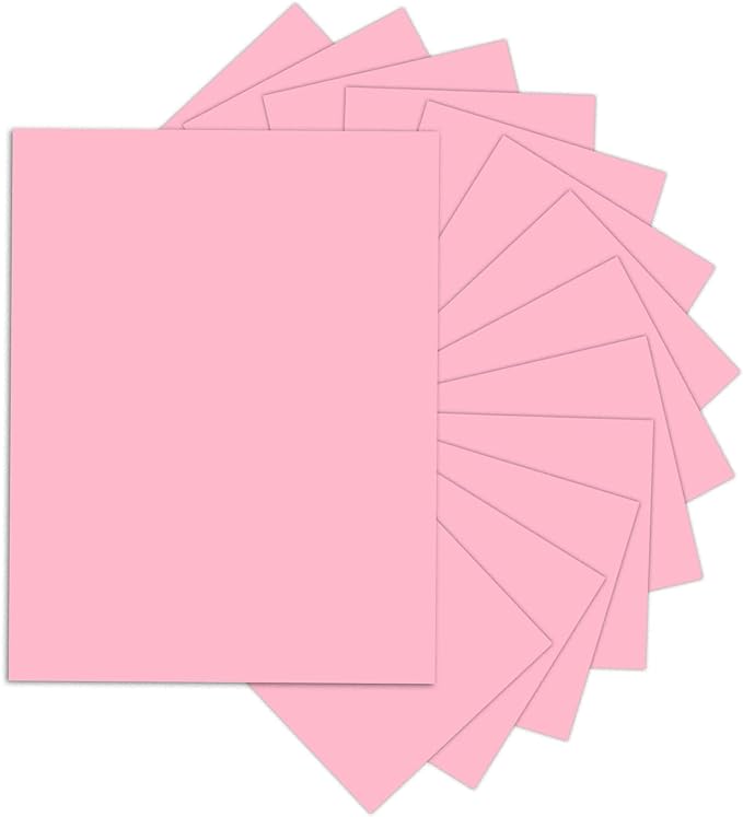 24 Sheets Pink Cardstock 8.5 x 11 Thick Paper, Goefun 80lb Card Stock Printer by Goefun