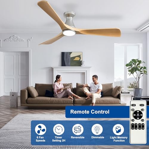 depuley 52-inch ceiling fans with lights: wood 3, package contents