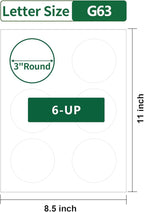 Gemsroyal 3 inch Round Labels Printable, Matte White Circle Labels - Image 2