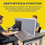 OBEX Acoustical Free Standing Privacy Screen, Cubicle Accessories Desk Privacy - Image 5