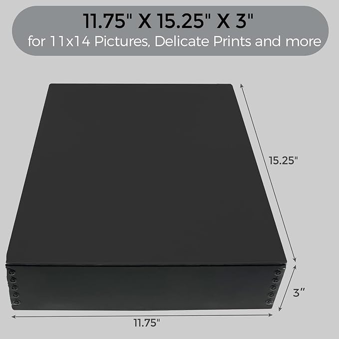 Lineco Archival 11 x 14 x 3 inches Museum Archival Storage Box, Drop Front - Image 2