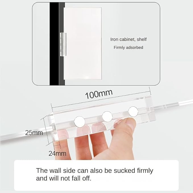 ECKEK Magnetic Sign Holder Grip Holder, Powerful Magnet, Acrylic Sign Holder - Image 3