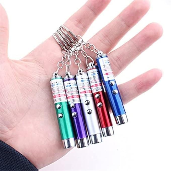 6 PCS Cat Toys Laser Pointer Mini Keychain Laser Pointer LED Flashlight Dog - Image 6