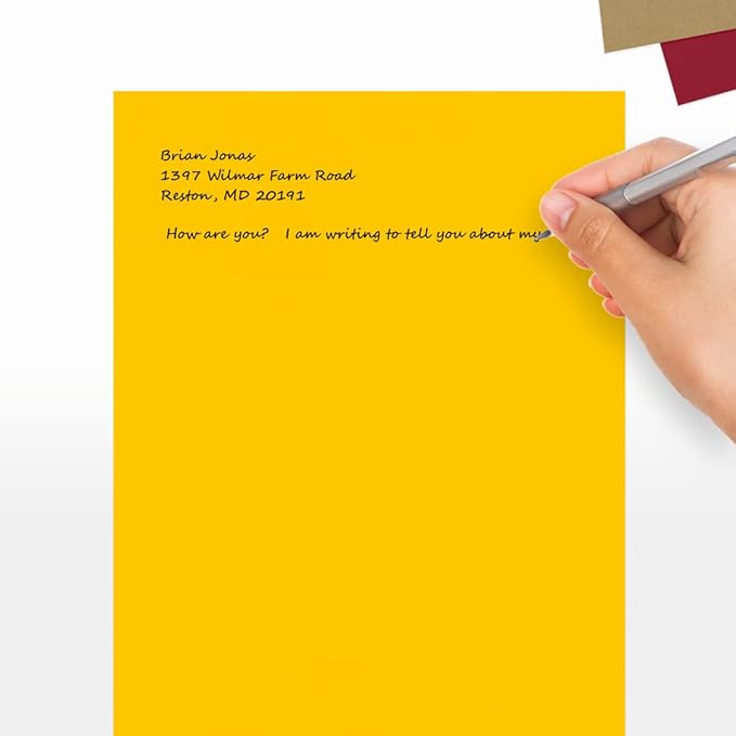 LUXPaper 8.5" x 11" Paper | Letter Size | Sunflower Yellow | 80lb. Text | 500 - Image 5