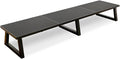 TEAMIX Black 42 inch Dual Monitor Riser, Wood and Steel Long Monitor Stand by TEAMIX