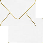 A7 White Envelopes 50 Pcs, Goefun 5x7 V-Flap Fancy Envelopes by Goefun