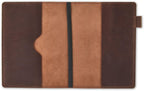 ROVA Full Grain Leather Notebook Journal Cover - Hand Crafted in the USA - Fits Moleskine XL (9.75" x 7.5") - Lay Flat Design with Pen Loop - Brown
