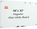 MaxGear Glass Whiteboard, Tempered Magnetic Dry Erase Board 48 x 30 Inch
