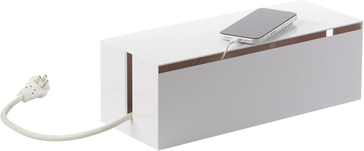 Yamazaki Home Cable Management Box – Cord Organizer Box with Lid, Minimalist ...