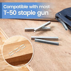 meite T50 Staples, 9/16 Inch Length Heavy Duty Staples for Staple Gun, Galvanized, 20 Gauge 3/8" Crown, Compatible with T50 Staple Gun, Ideal for Upholstery, Construction, Furniture (5,000 Counts)