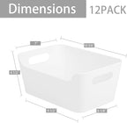 Tiawudi 12 Pack Storage Bins, Plastic Storage Containers, Countertop or Shelves - Image 2