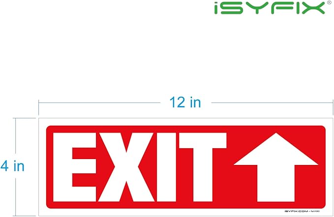 iSYFIX Exit Signs Stickers 2 Pack 12x4 Inch - Image 8
