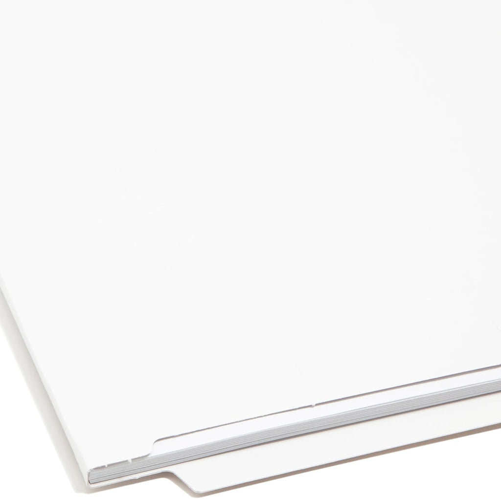 Smead Heavyweight End Tab Fastener File Folder, Shelf-Master® Reinforced Straight-Cut Tab, 2 Fasteners, Letter Size, White, 50 per Box (25840)