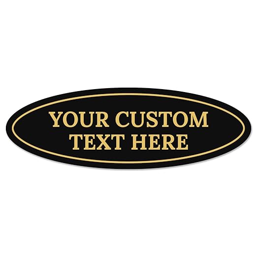 Custom Wall or Door Sign, Personalized Oval Plaque Engraved Message by SigoSigns