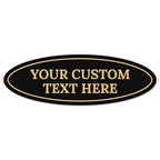Custom Wall or Door Sign, Personalized Oval Plaque Engraved Message by SigoSigns