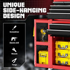8 drawer rolling tool chest, 3-in-1 assembled tool showing dimensions