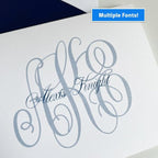 Classic Monogrammed Name Folded Notes – Raised Ink Personalized Stationery Set - Image 2