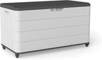 PATIOEASY 100GAL Square Storage Box White，Waterproof Resin Storage Bin by Unknown