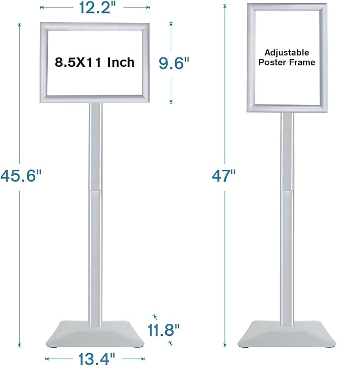 Golemas Sign Stand for Display, 11lbs Integrated Rod Heavy Duty Pedestal Floor - Image 6