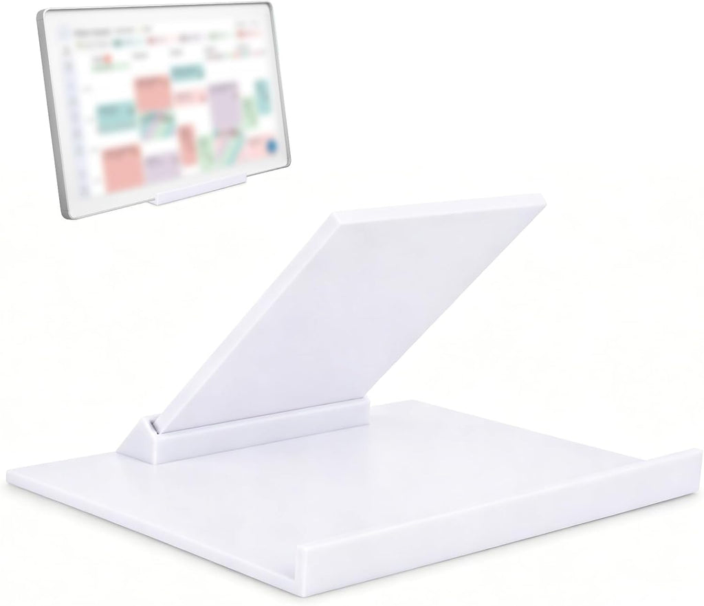 Adjustable Desktop Stand, White Detachable Desk Mount Holder with Baffle Stable Frame Base Replacement for Calendar Max 27in